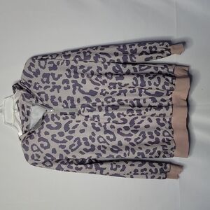 Quarter zip up long sleeve giraffe print thin sweatshirt size Small